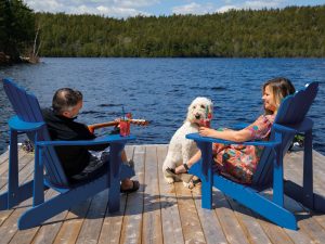 Karen Kerr and husband Rod unwind on the dock outside of their home in Millet Lake, NS. Karen believes you can have it all with no alcohol. Photo: Bruce Murray, VisionFire