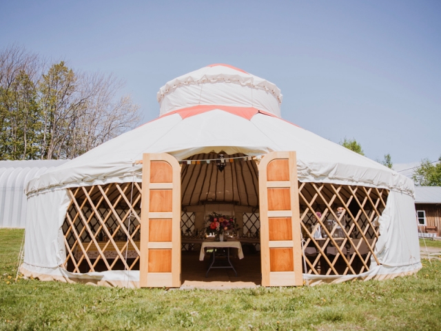 A yurt provides shelter for guests