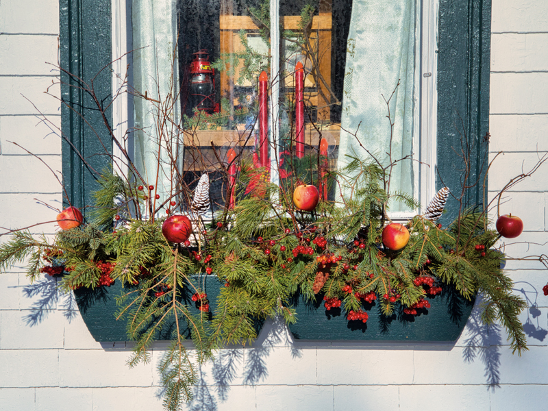 Christmas window decor. Photo: Bruce Murray, VisionFire Studios